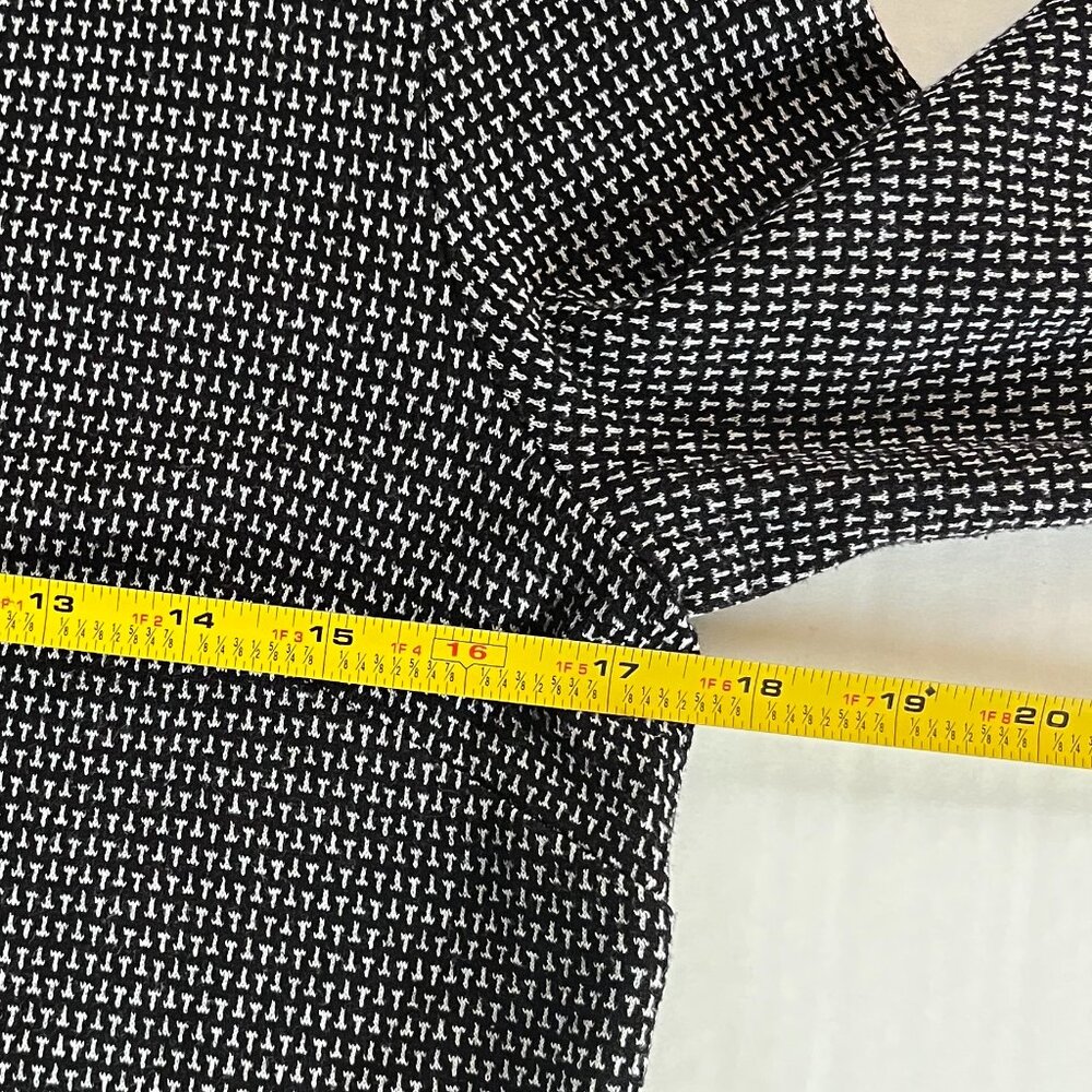 J. Jill Sz XS Ponte Shift Midi Dress Black White Pullover with Pockets - Picture 8 of 9